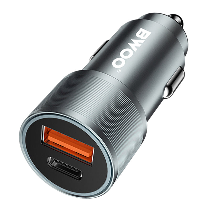 Încărcător auto cu 2 porturi USB 38W cu QC 18W și PD 20W Bwoo