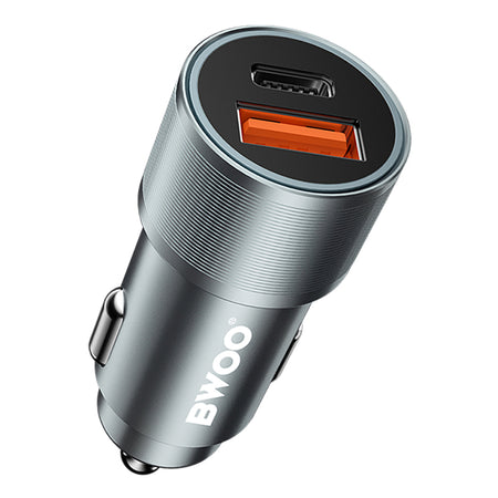 Încărcător auto cu 2 porturi USB 38W cu QC 18W și PD 20W Bwoo