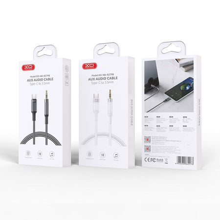 Cablu jack 3.5 mm la USB-C 1 m alb Xo GSM188175