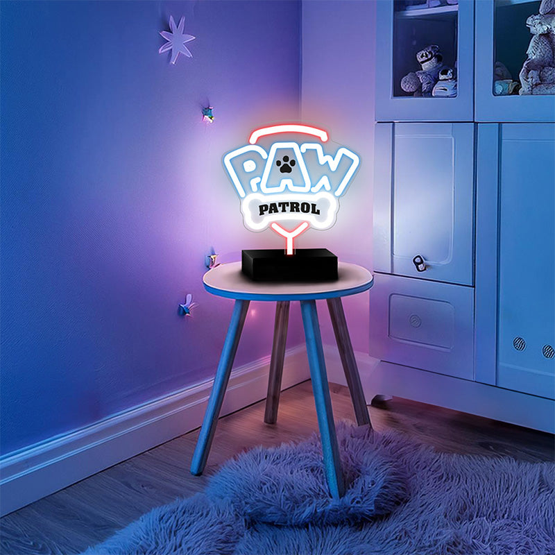Neon LED Paw Patrol logo decor pentru camera copii GSM189324