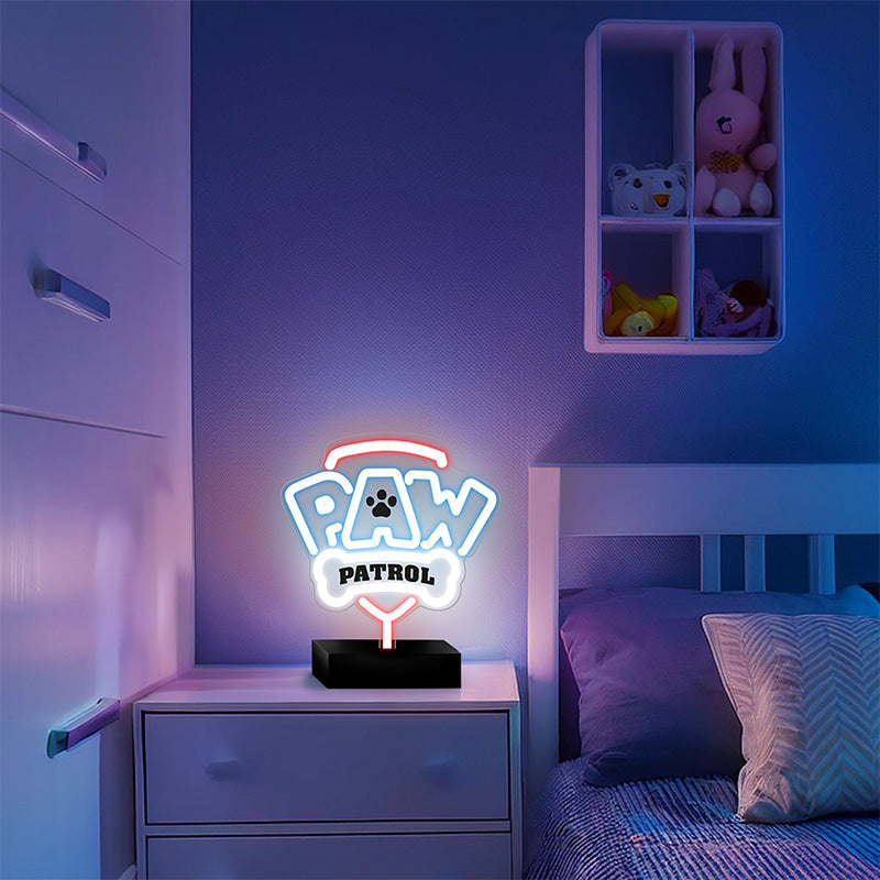 Neon LED Paw Patrol logo decor pentru camera copii GSM189324