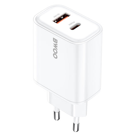 Încărcător rețea 36W USB-C și USB-A fast charge PD QC alb Bwoo GSM191509