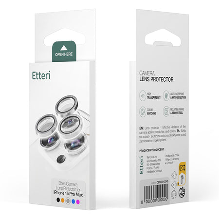 Protecție cameră pentru iPhone 16 Pro și 16 Pro Max, sticlă 9H cu strat oleofob