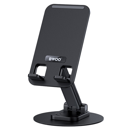 Suport birou rotativ pentru telefon, bază metalică, negru, Bwoo GSM194968