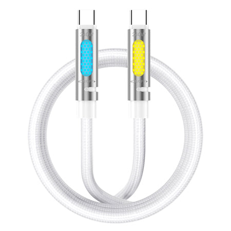 Cablu USB-C - USB-C 1,2 m 240W cu RGB și aromaterapie alb Bwoo GSM195158