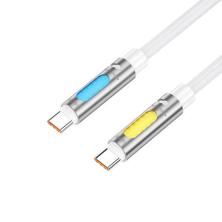 Cablu USB-C - USB-C 1,2 m 240W cu RGB și aromaterapie alb Bwoo GSM195158