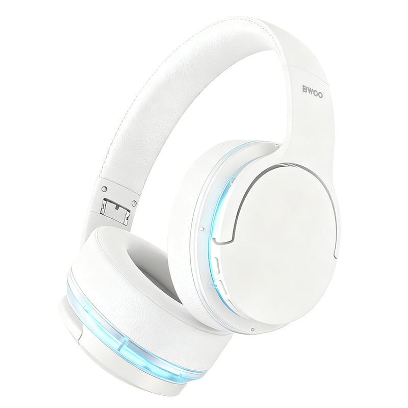 Căști Bluetooth cu anulare activă a zgomotului, iluminare RGB, autonomie 10 ore, Bwoo