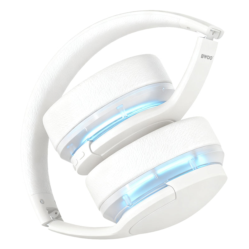 Căști Bluetooth cu anulare activă a zgomotului, iluminare RGB, autonomie 10 ore, Bwoo