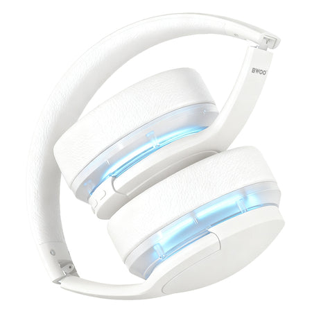 Căști Bluetooth cu anulare activă a zgomotului, iluminare RGB, autonomie 10 ore, Bwoo
