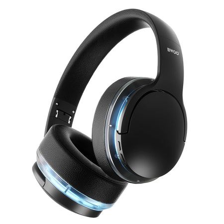 Căști Bluetooth cu anulare activă a zgomotului, iluminare RGB, autonomie 10 ore, Bwoo