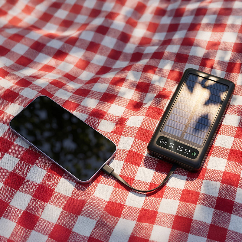 Power bank solar 20000 mAh, negru, 3 porturi USB, Setty GSM196780