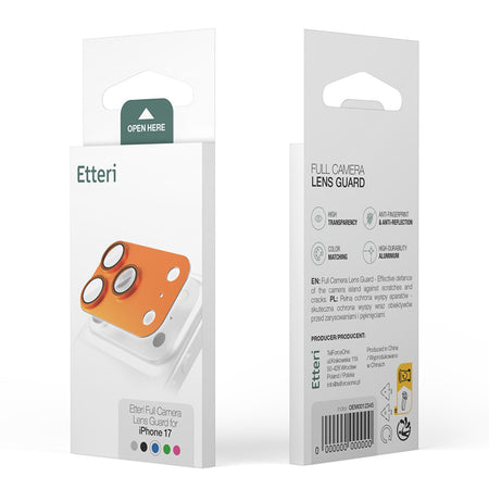 Protecție cameră iPhone 17 Pro / 17 Pro Max cu sticlă 9H Etteri