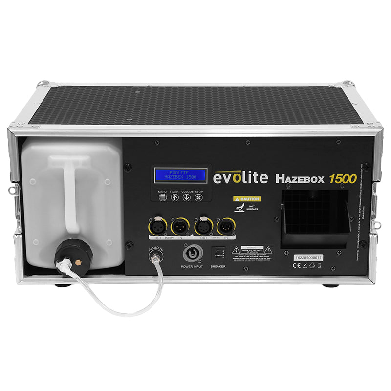 Mașină profesională de ceață 1500 W cu cutie transport, Evolite HAZEBOX1500