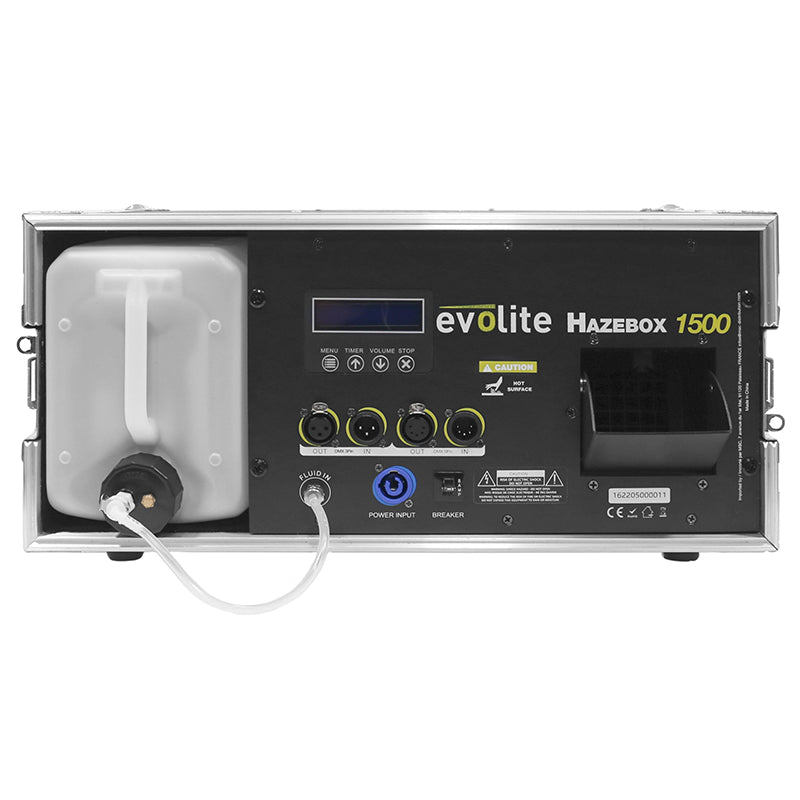 Mașină profesională de ceață 1500 W cu cutie transport, Evolite HAZEBOX1500
