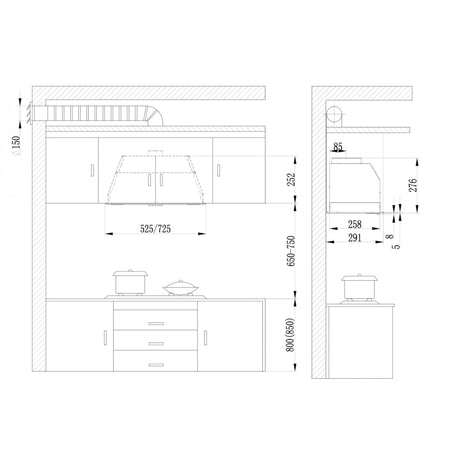 Hota Incorporabila Samus Hs5232b, 325 Mc/h,  68 W, L 52.5 Cm, Negru