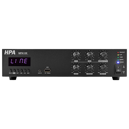 Amplificator linie 120 W cu Bluetooth, USB, 100 V, HPA HPAMPA120