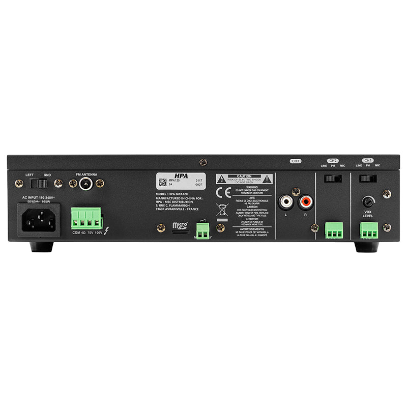 Amplificator linie 120 W cu Bluetooth, USB, 100 V, HPA HPAMPA120
