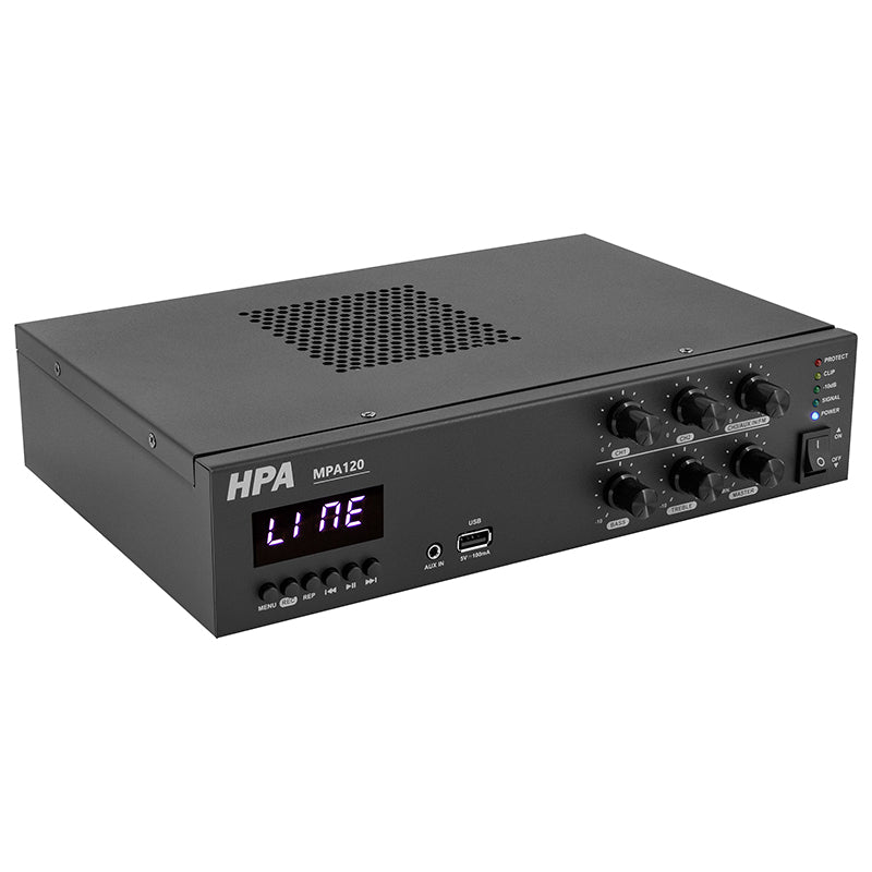 Amplificator linie 120 W cu Bluetooth, USB, 100 V, HPA HPAMPA120
