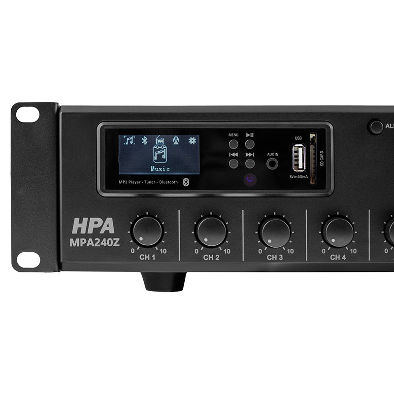 Amplificator linie 240 W, 6 zone Bluetooth USB, rack 19", HPA HPAMPA240Z