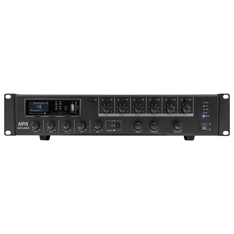 Amplificator linie 19'' 480 W 6 zone Bluetooth USB HPA HPAMPA480Z