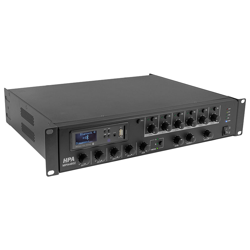 Amplificator linie 19'' 480 W 6 zone Bluetooth USB HPA HPAMPA480Z