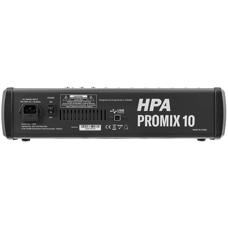 Mixer digital 10 canale 48V cu Bluetooth, USB, SD, rack HPA HPAPROMIX10