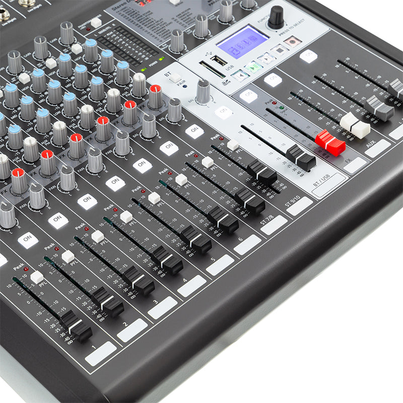 Mixer digital 10 canale 48V cu Bluetooth, USB, SD, rack HPA HPAPROMIX10