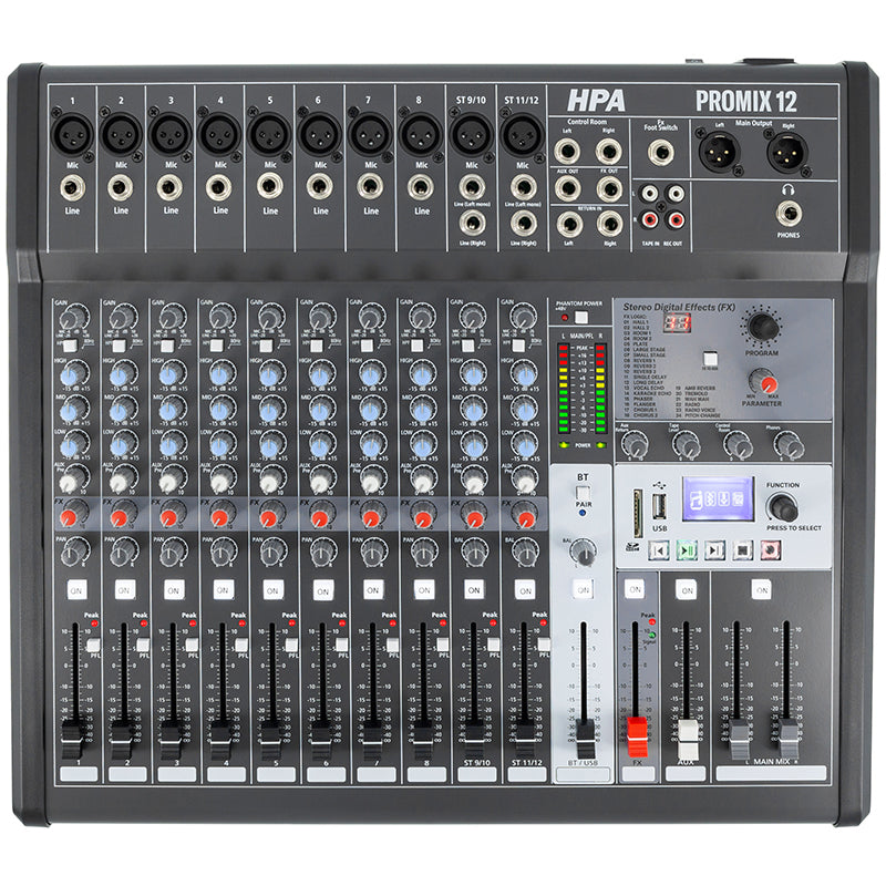 Mixer Digital 12 Canale 48v Bt/usb/sd