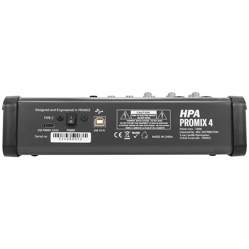 Mixer digital 4 canale 48V, Bluetooth, USB/SD, HPA HPAPROMIX4