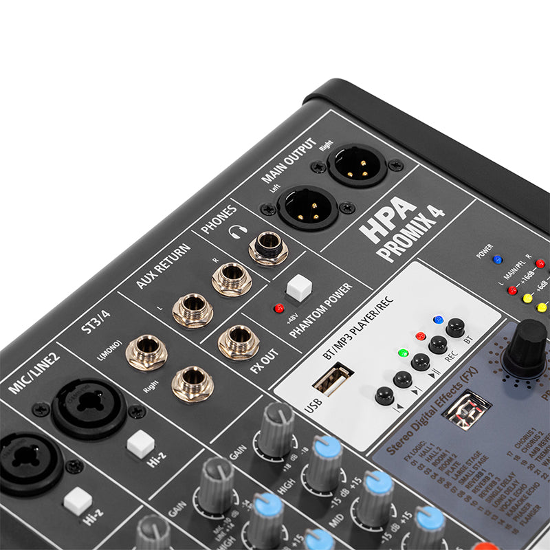Mixer digital 4 canale 48V, Bluetooth, USB/SD, HPA HPAPROMIX4