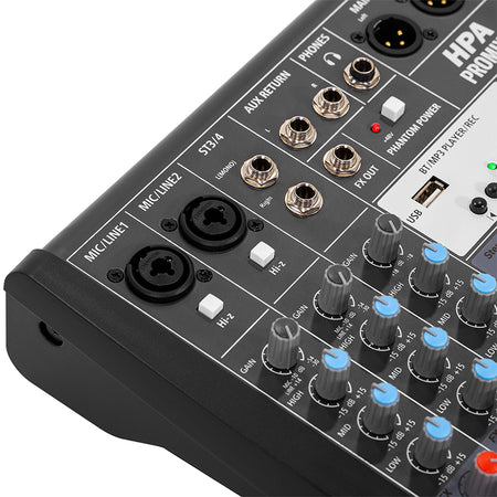 Mixer digital 4 canale 48V, Bluetooth, USB/SD, HPA HPAPROMIX4