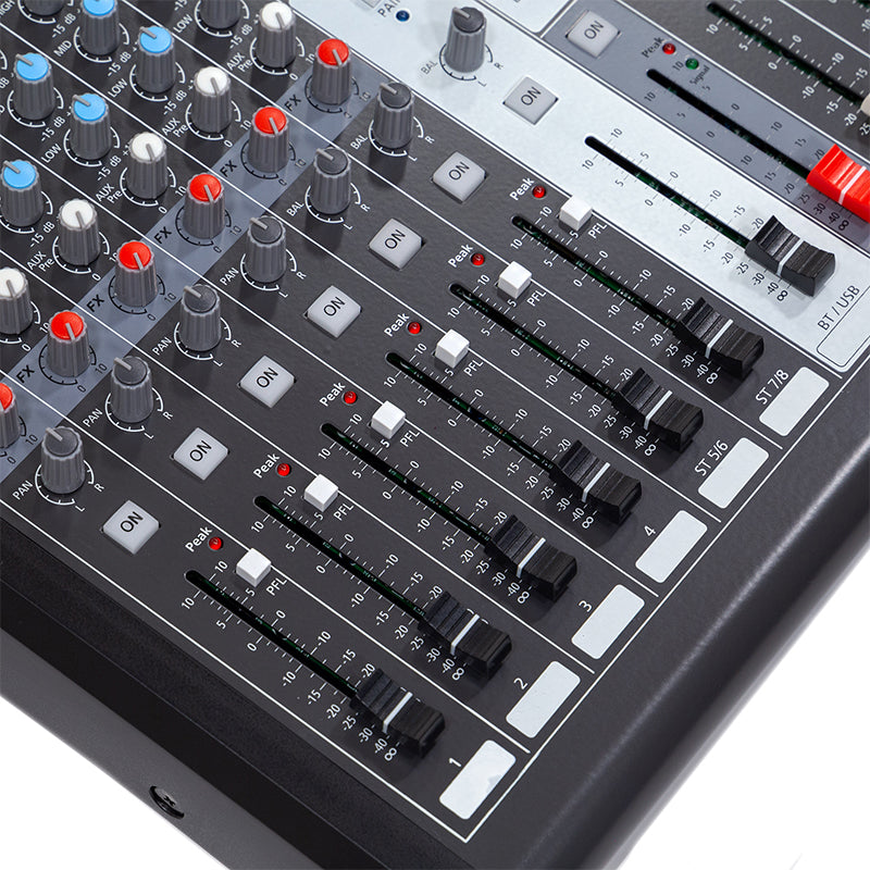 Mixer digital 8 canale cu USB, Bluetooth și alimentare 48 V HPA HPAPROMIX8