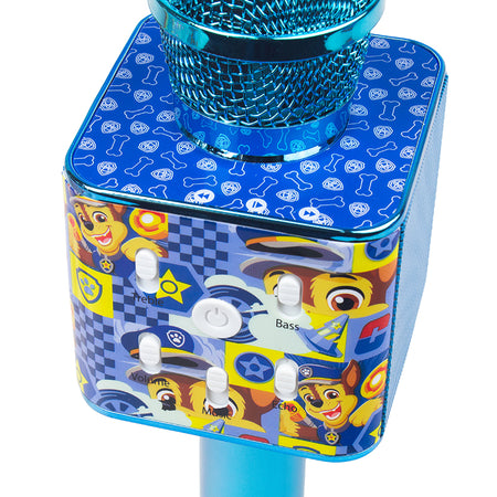 Microfon karaoke wireless Paw Patrol albastru, reglaj sunet, Bluetooth - Huslog HUS100029