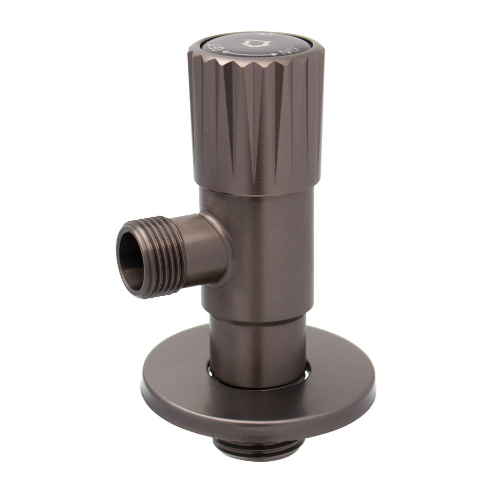 Robinet colțar Ermetiq din inox SUS304 1/2 × 3/8 cu finisaj gri mat