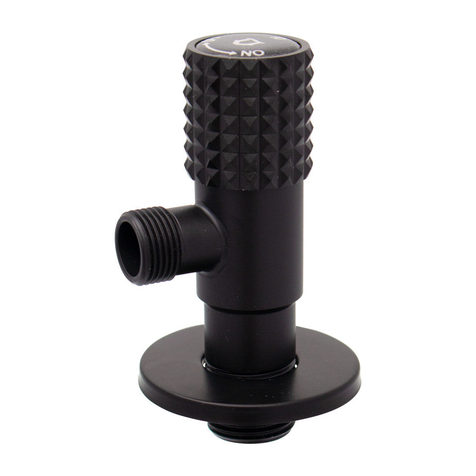 Robinet colțar Ermetiq din inox SUS304 1/2 x 3/8 cu finisaj negru mat
