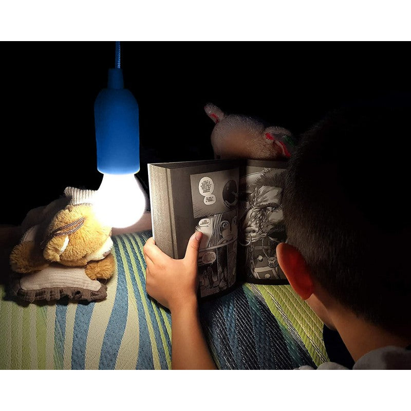Lampă LED retro cu baterii albastră de 50 lm cu cablu de 105 cm Velamp IL84-B