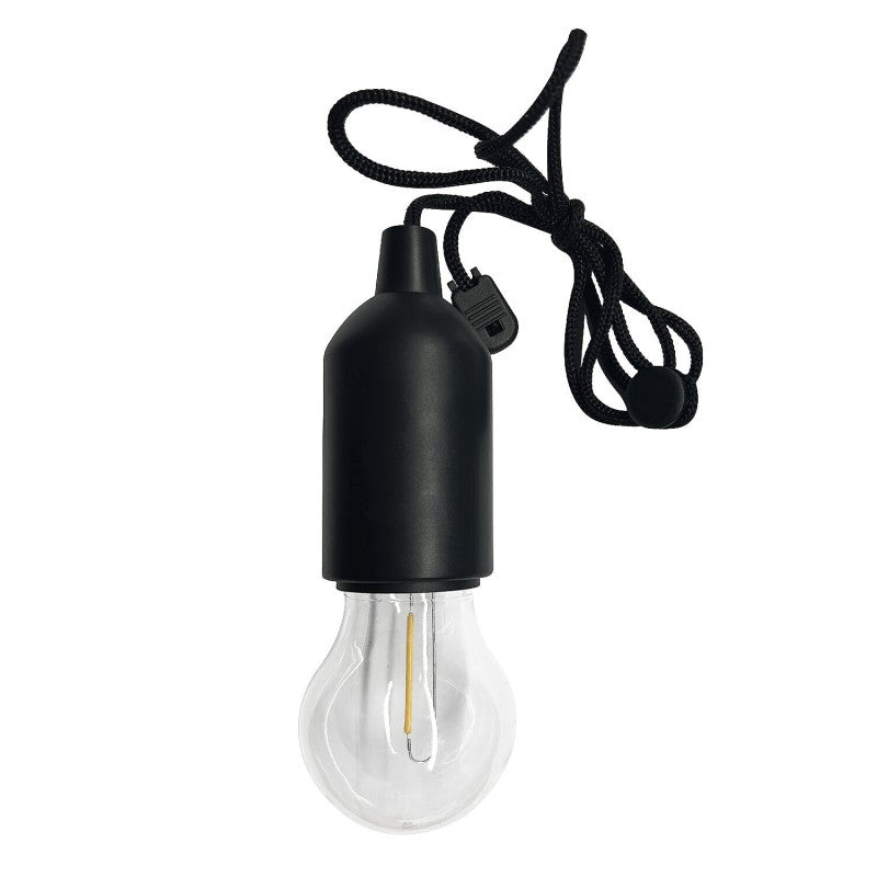 Lampă LED retro cu filament pe baterii, cu lumină caldă și cablu de 100 cm, neagră Velamp IL84-F