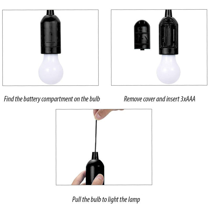 Lampă LED retro cu filament pe baterii, cu lumină caldă și cablu de 100 cm, neagră Velamp IL84-F