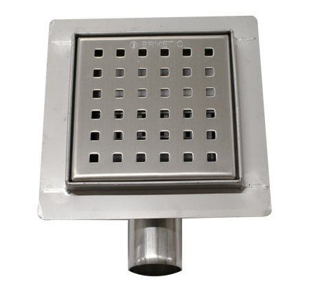 Sifon de pardoseală din inox cu ieșire laterală POINTS 120×120 mm / 40-50 mm