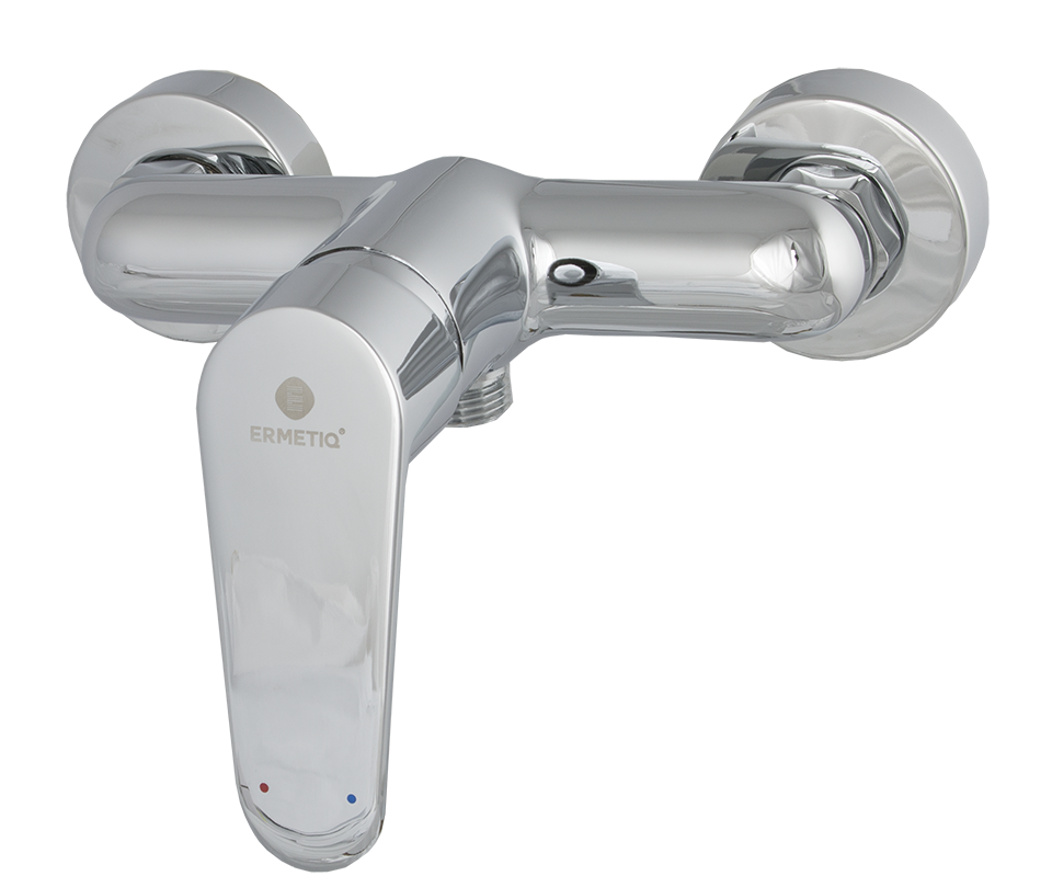 Baterie duș Ermetiq cu finisaj crom, corp din alamă și cartuș ceramic