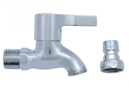 Robinet dublu serviciu ECO cu cuplare rapidă 1/2 inch din alamă nichelată cu cartuș ceramic