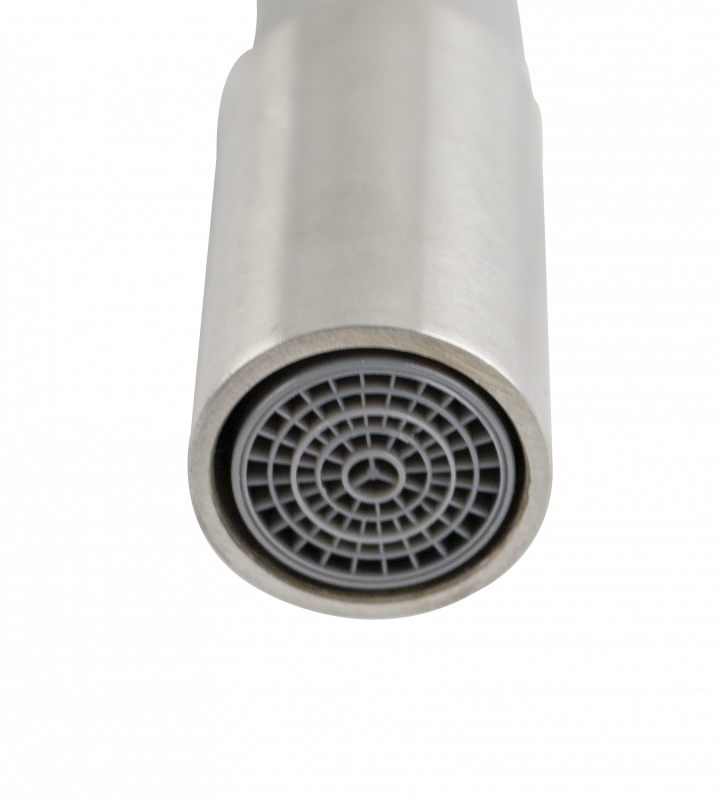 Baterie de bucătărie din inox SUS 304 cu pipă flexibilă neagră și cartuș ceramic