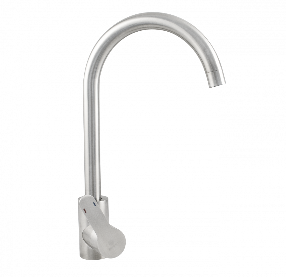 Baterie de bucătărie Ermetiq din inox SUS 304 monocomandă cu pipă tip U rotativă la 360°