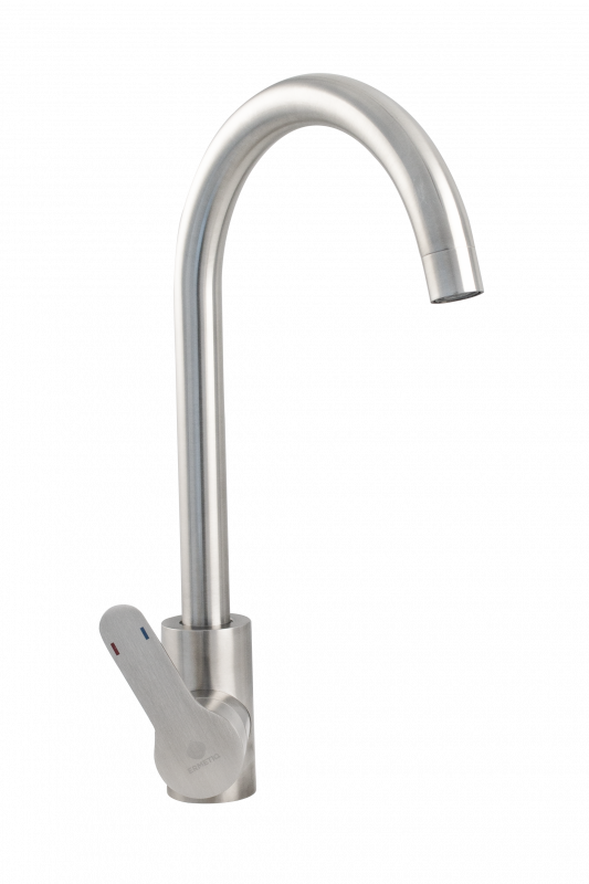 Baterie de bucătărie Ermetiq din inox SUS 304 monocomandă cu pipă tip U rotativă la 360°