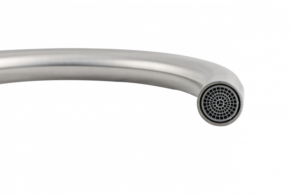 Baterie de bucătărie Ermetiq din inox SUS 304 monocomandă cu pipă tip U rotativă la 360°