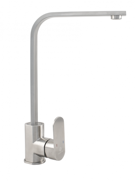 Baterie de bucătărie monocomandă FLAT din inox SUS 304 cu pipă înaltă rotativă la 360°
