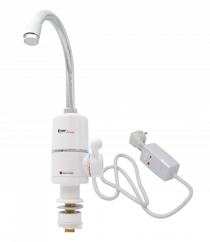 Baterie instant de chiuvetă cu pipă înaltă rotativă la 360° și putere de 3000 W