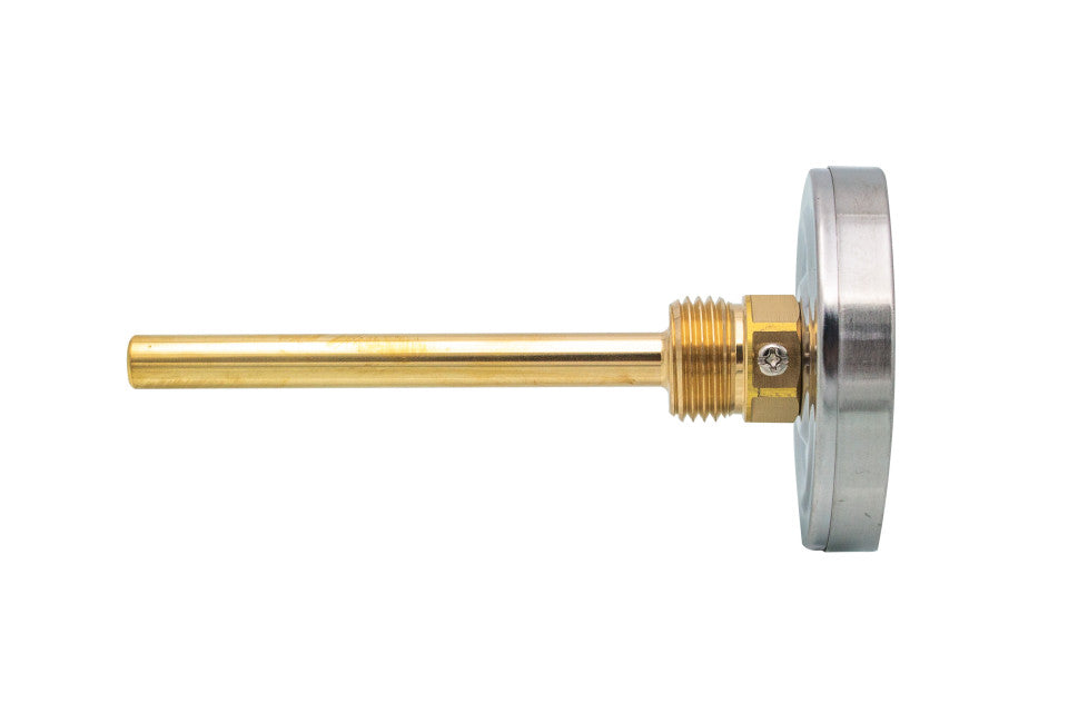 Termometru de imersie axial Ermetiq cu cadran de 63 mm și tijă de 100 mm, 0-120 °C