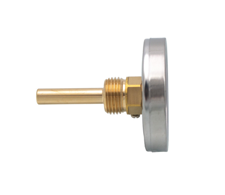 Termometru de imersie axial Ermetiq cu cadran de 63 mm și teacă de 50 mm, 0-120 °C