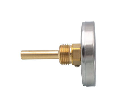 Termometru de imersie axial Ermetiq cu cadran de 63 mm și teacă de 50 mm, 0-120 °C